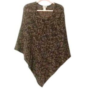 Vintage Northern Reflection Poncho Neutral Brown Knit Minimalist Women's M/L